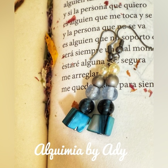 Alquimia Blue and Black Earrings - Picture 1 of 1